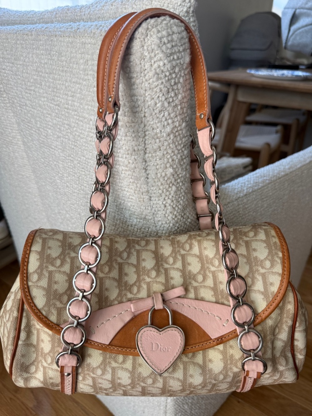 Vintage Dior Romantique Pink Heart Shoulder Bag - Picture 2 of 12
